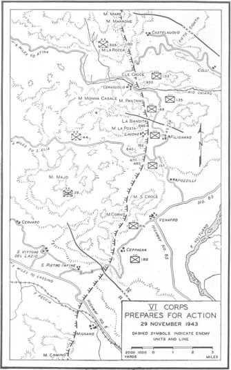 Map of VI Corps positions 29 November 1943