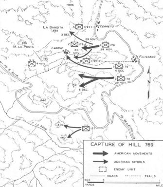 Map of the capture of Hill 769
