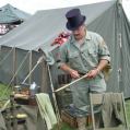  reenactor Julio Santiago doing his Barber impression at  the WWII weekend Reading PA