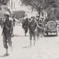 troops marching through Caltanisseta, Sicily