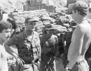 LTG Davison is second from the left, Hugh Foster III , recording secretary for the 157th Infantry regiment Association, second from the right