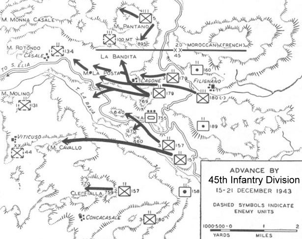 Map of Area surrounding Lagone, Italy , December 1943