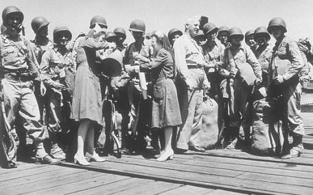 Red Cross on pier