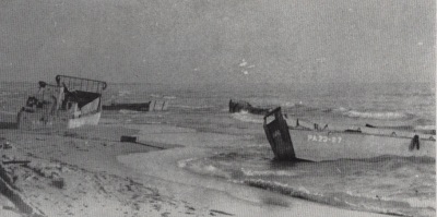 landing craft on beach