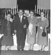 Wedding photo of William Louis Prince and Thelma Faye Cain in 1953.